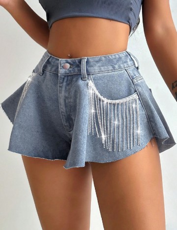 Pantaloni scurti SHEIN, albastru
