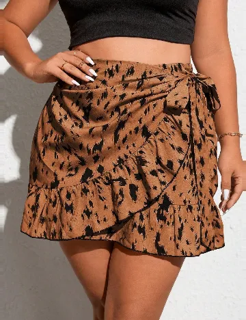 Fusta SHEIN CURVE, maro