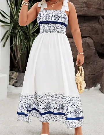 Rochie lunga SHEIN CURVE, alb Alb