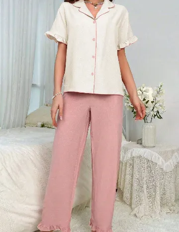 Pijama SHEIN, crem/roz
