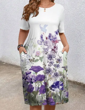 Rochie medie SHEIN CURVE, alb