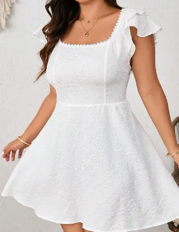 Rochie scurta SHEIN CURVE, alb