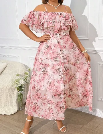 Rochie lunga SHEIN CURVE, floral print