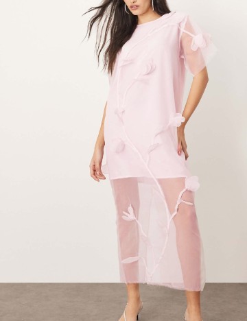 Rochie medie Arrange, roz