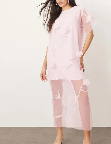 Rochie medie Arrange, roz