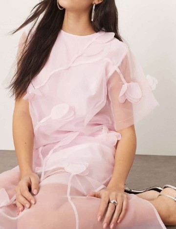 Rochie medie Arrange, roz