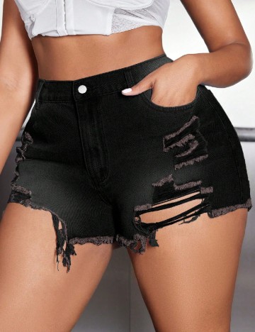 Pantaloni scurti SHEIN CURVE, negru