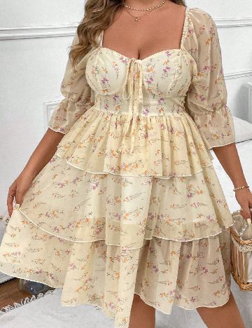 Rochie scurta SHEIN CURVE, galben