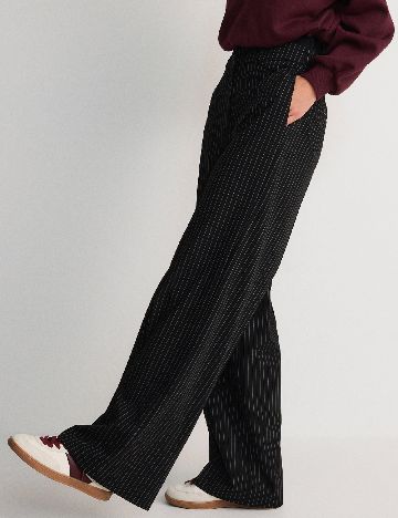Pantaloni Reserved, negru/alb