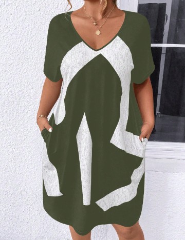 Rochie scurta SHEIN CURVE, verde