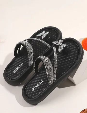 Slapi Shein Kids, negru Negru