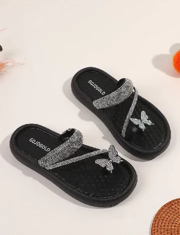 Slapi Shein Kids, negru Negru