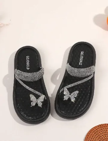 Slapi Shein Kids, negru Negru