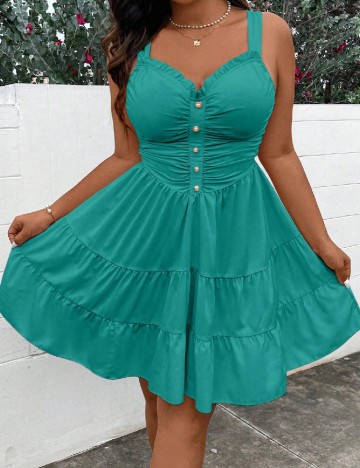 Rochie scurta SHEIN CURVE, verde