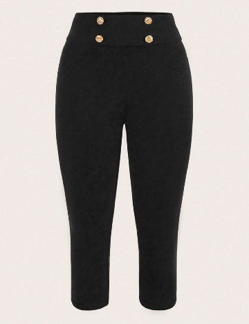 Pantaloni trei sferturi SHEIN, negru