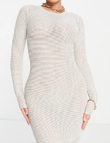 Rochie scurta naked wardrobe, crem/alb