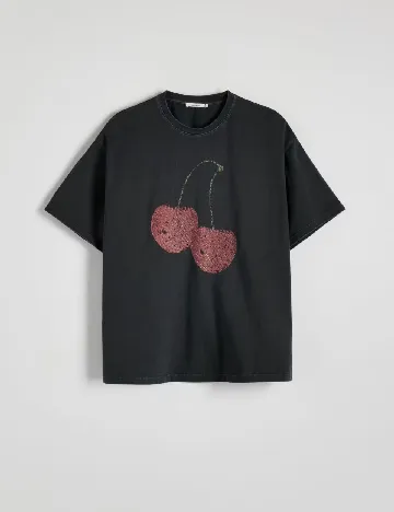 Tricou Reserved, gri inchis