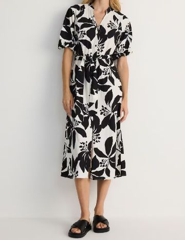 Rochie medie Reserved, alb/negru