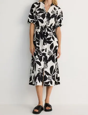 Rochie medie Reserved, alb/negru