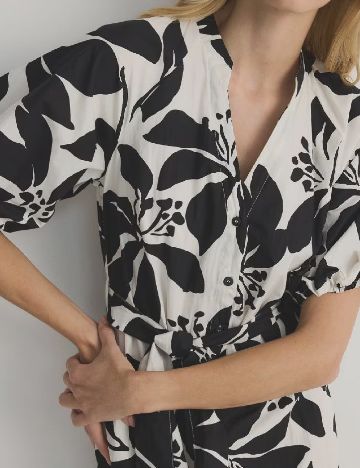 Rochie medie Reserved, alb/negru