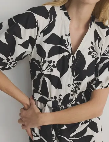 Rochie medie Reserved, alb/negru