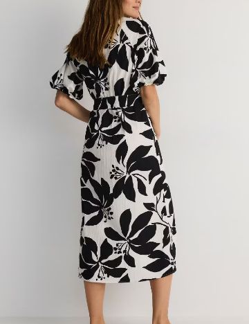 Rochie medie Reserved, alb/negru