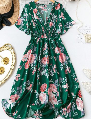 Rochie medie SHEIN CURVE, verde