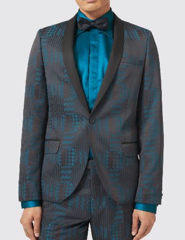 Sacou TWISTED TAILOR, maro/turcoaz