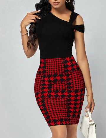 Rochie scurta SHEIN, negru/rosu