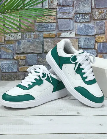 Adidasi SHEIN, alb/verde