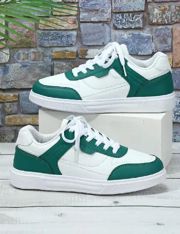 Adidasi SHEIN, alb/verde