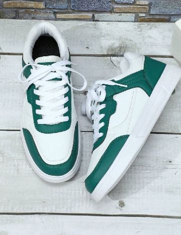 Adidasi SHEIN, alb/verde
