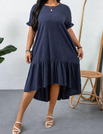 Rochie medie SHEIN CURVE, albastru