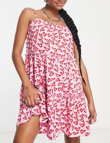 Rochie scurta Urban Threads, roz
