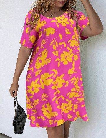 Rochie scurta SHEIN CURVE, roz