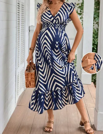 Rochie lunga SHEIN Maternity, albastru