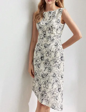 Rochie medie MOTF, crem