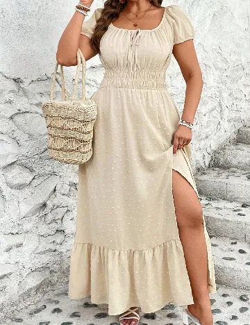 Rochie lunga SHEIN CURVE, crem Crem