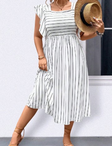 Rochie medie SHEIN CURVE, alb