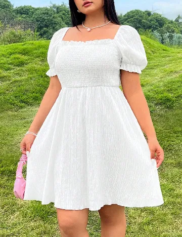 Rochie scurta SHEIN CURVE, alb