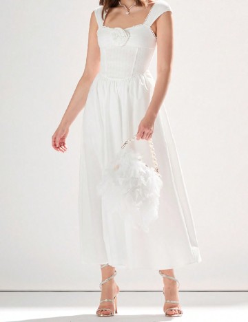 Rochie medie SHEIN, alb