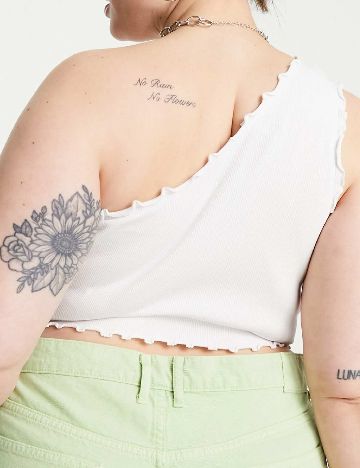 Top Collusion Plus Size, alb