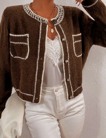 Cardigan SHEIN, maro
