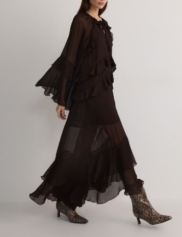 Rochie lunga Reserved, maro inchis