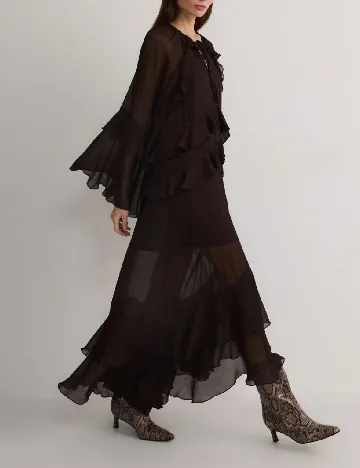 Rochie lunga Reserved, maro inchis