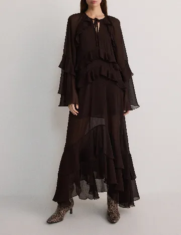 Rochie lunga Reserved, maro inchis