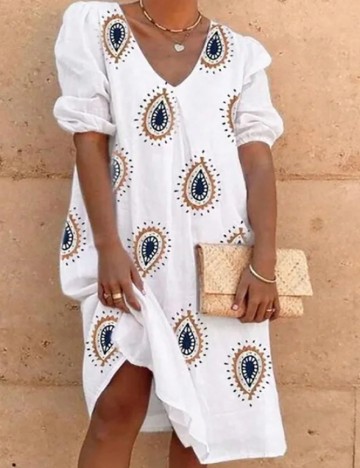 Rochie medie SHEIN, alb