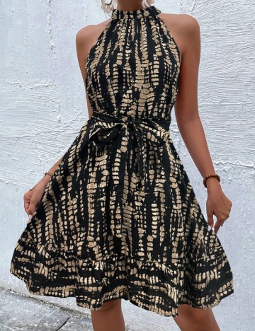 Rochie scurta SHEIN, negru/crem