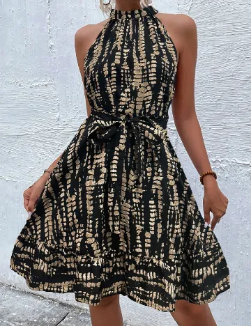 Rochie scurta SHEIN, negru/crem