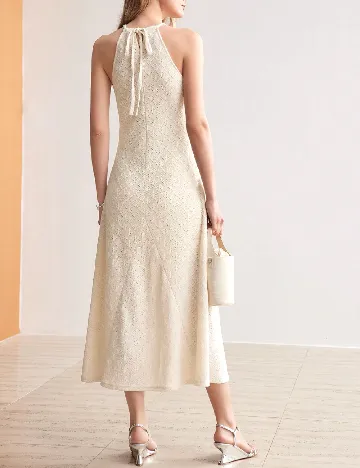 Rochie lunga MOTF, crem